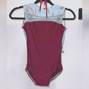 Luckyleo Maroon and blue leotard